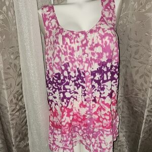 Vibrant Pink and Purple Blouse Top